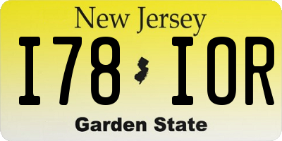 NJ license plate I78IOR