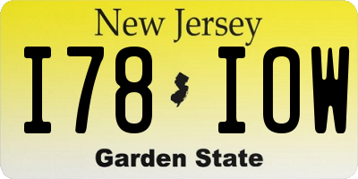 NJ license plate I78IOW
