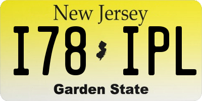 NJ license plate I78IPL