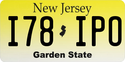 NJ license plate I78IPO