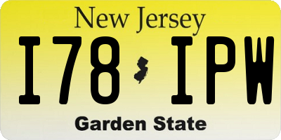 NJ license plate I78IPW