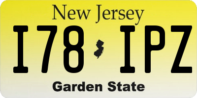NJ license plate I78IPZ