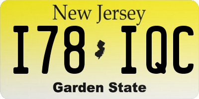 NJ license plate I78IQC