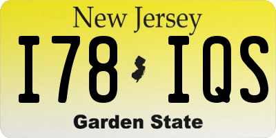 NJ license plate I78IQS