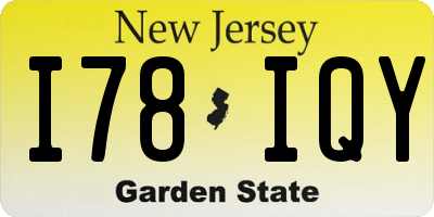 NJ license plate I78IQY