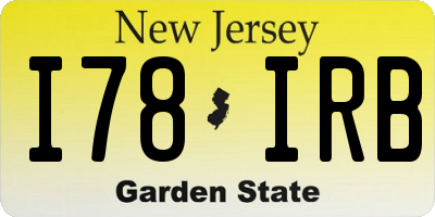 NJ license plate I78IRB