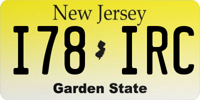 NJ license plate I78IRC
