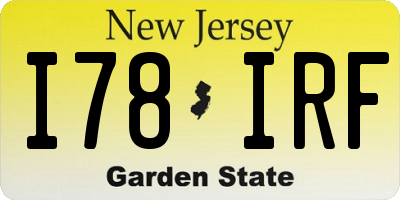 NJ license plate I78IRF