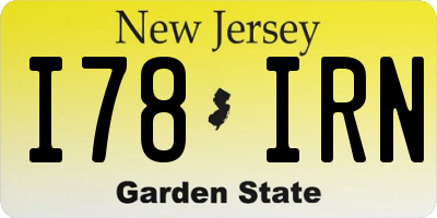 NJ license plate I78IRN
