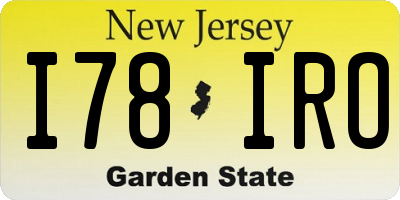 NJ license plate I78IRO