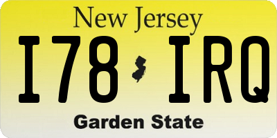 NJ license plate I78IRQ