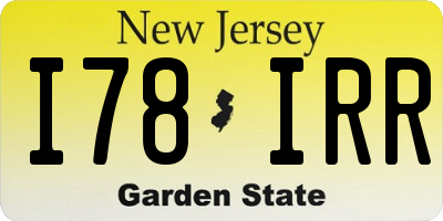 NJ license plate I78IRR