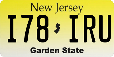 NJ license plate I78IRU