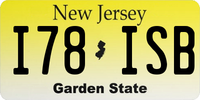 NJ license plate I78ISB