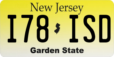 NJ license plate I78ISD