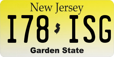 NJ license plate I78ISG