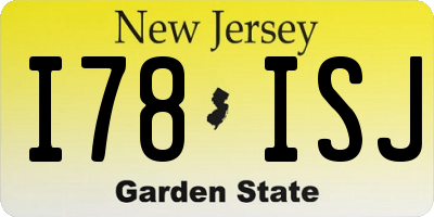 NJ license plate I78ISJ