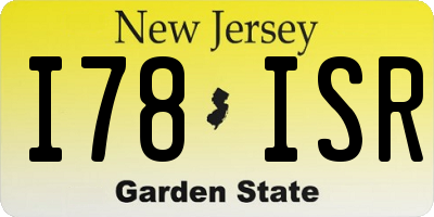 NJ license plate I78ISR