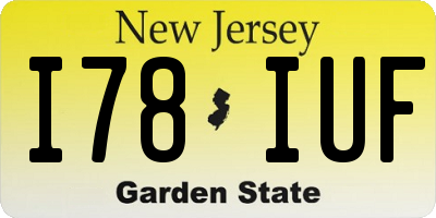 NJ license plate I78IUF