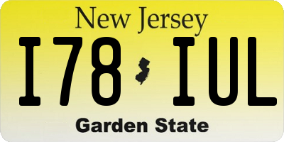 NJ license plate I78IUL