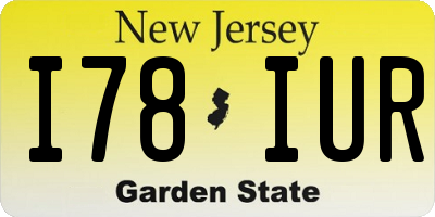 NJ license plate I78IUR