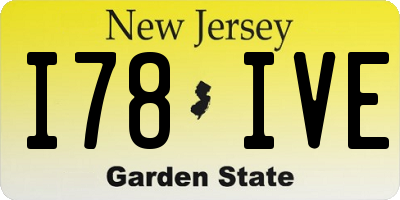 NJ license plate I78IVE