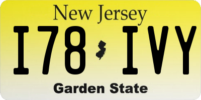 NJ license plate I78IVY