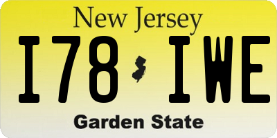 NJ license plate I78IWE