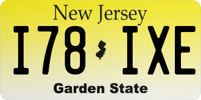 NJ license plate I78IXE