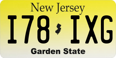 NJ license plate I78IXG