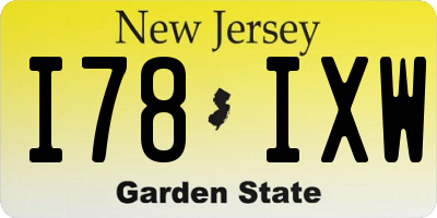 NJ license plate I78IXW