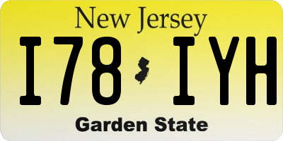 NJ license plate I78IYH