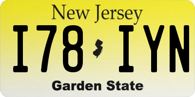 NJ license plate I78IYN