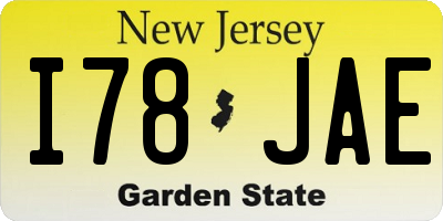 NJ license plate I78JAE