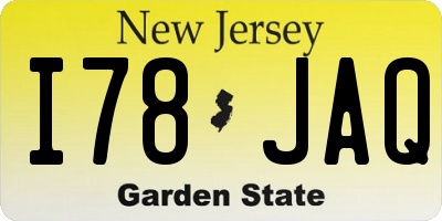 NJ license plate I78JAQ