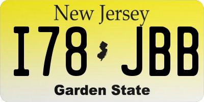 NJ license plate I78JBB