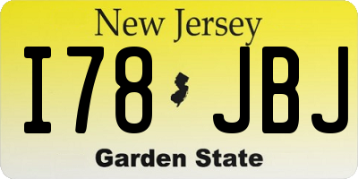 NJ license plate I78JBJ