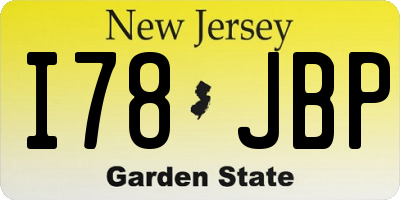 NJ license plate I78JBP