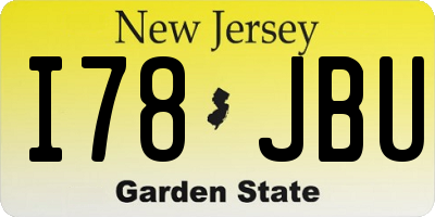 NJ license plate I78JBU