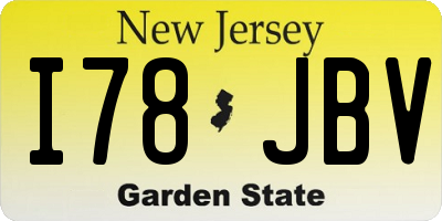 NJ license plate I78JBV
