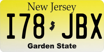NJ license plate I78JBX