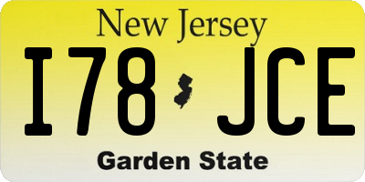 NJ license plate I78JCE