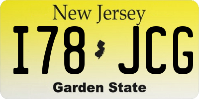 NJ license plate I78JCG
