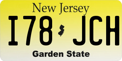 NJ license plate I78JCH