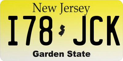 NJ license plate I78JCK