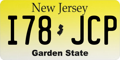 NJ license plate I78JCP
