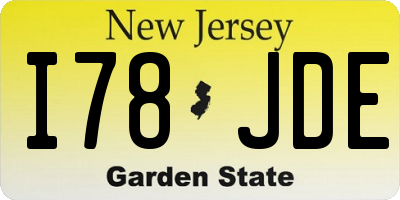 NJ license plate I78JDE