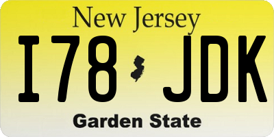 NJ license plate I78JDK