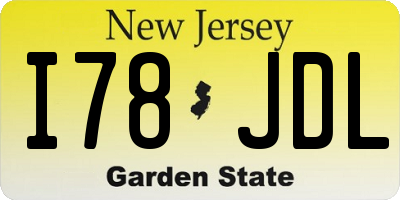 NJ license plate I78JDL