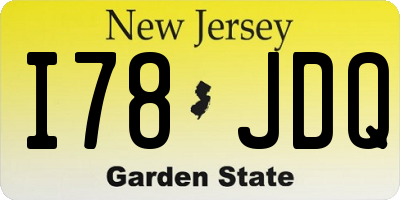 NJ license plate I78JDQ